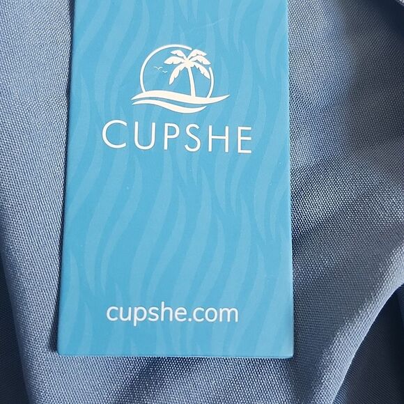 Cupshe NWT Dusty Blue One Shoulder Mini Dress, Elastic Waistband, S - Picture 9 of 12